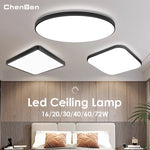 Plafonnier LED carré noir moderne pour salon
