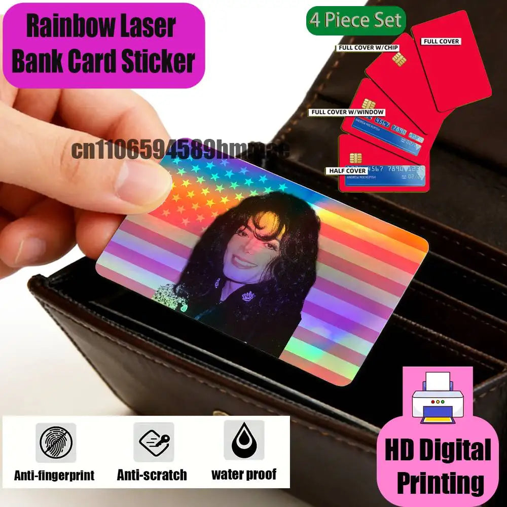 film protection carte bancaire multicolore moderne holographique adhésif