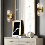 applique murale moderne or transparent verre rayures chambre coucher éclairage led nordique