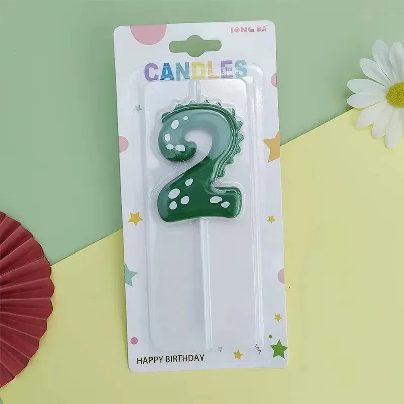 bougies chiffres vert dents crocodile sans flamme anniversaire décoration tringle numéros