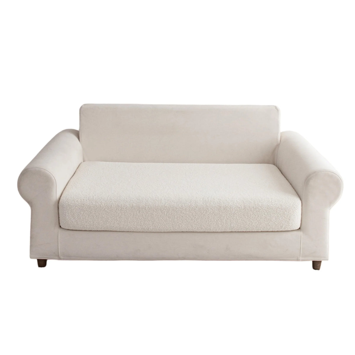 housse canapé trois places peluche blanche extensible polaire douce moderne confortable protection salon intérieur