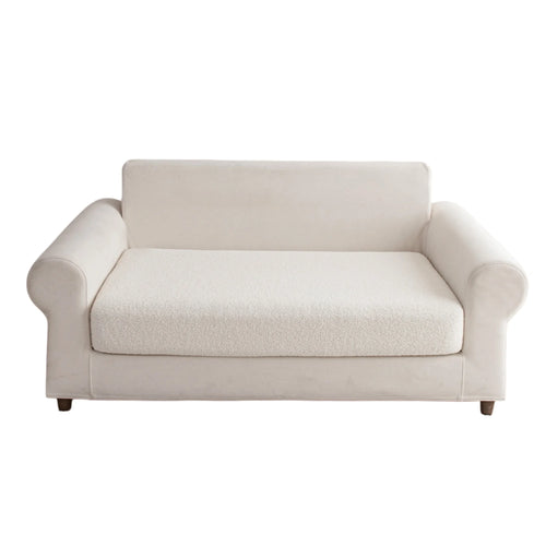 housse canapé trois places peluche blanche extensible polaire douce moderne confortable protection salon intérieur