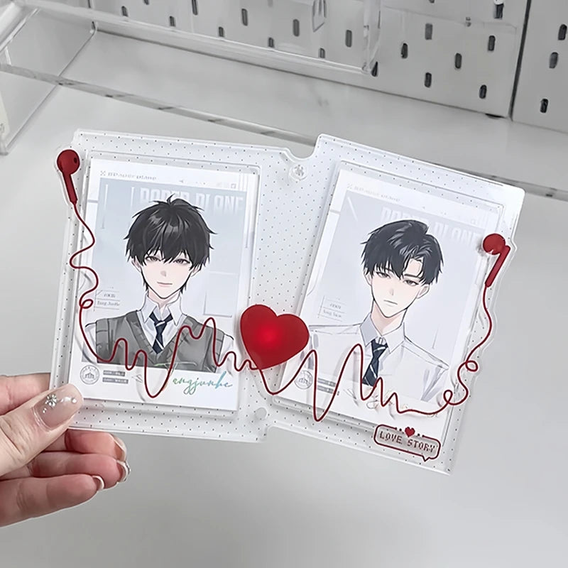 cadre photo transparent kpop coeurs ours nuages rubans love story clips kawaii mignon romantique