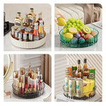 rangement rotatif épices bouteilles noir argenté transparent moderne 21cm 4cm