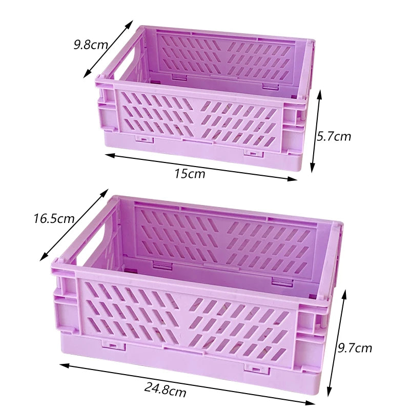 caisse rangement pliante plastique moderne orange jaune gris vert rose violet grille ventilation clips