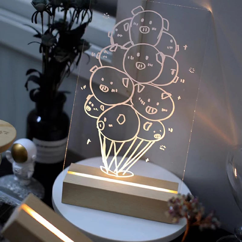 support chargeur led alimenté usb piles aaa bois naturel minimaliste câble charge bouton d'alimentation