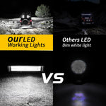 barre lumineuse led 84w ip65 double rangée noir support adjustable mounting bracket