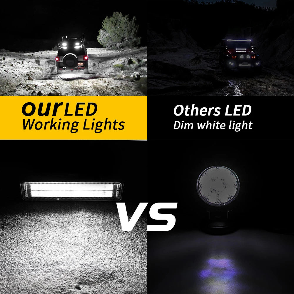 barre lumineuse led 84w ip65 double rangée noir support adjustable mounting bracket
