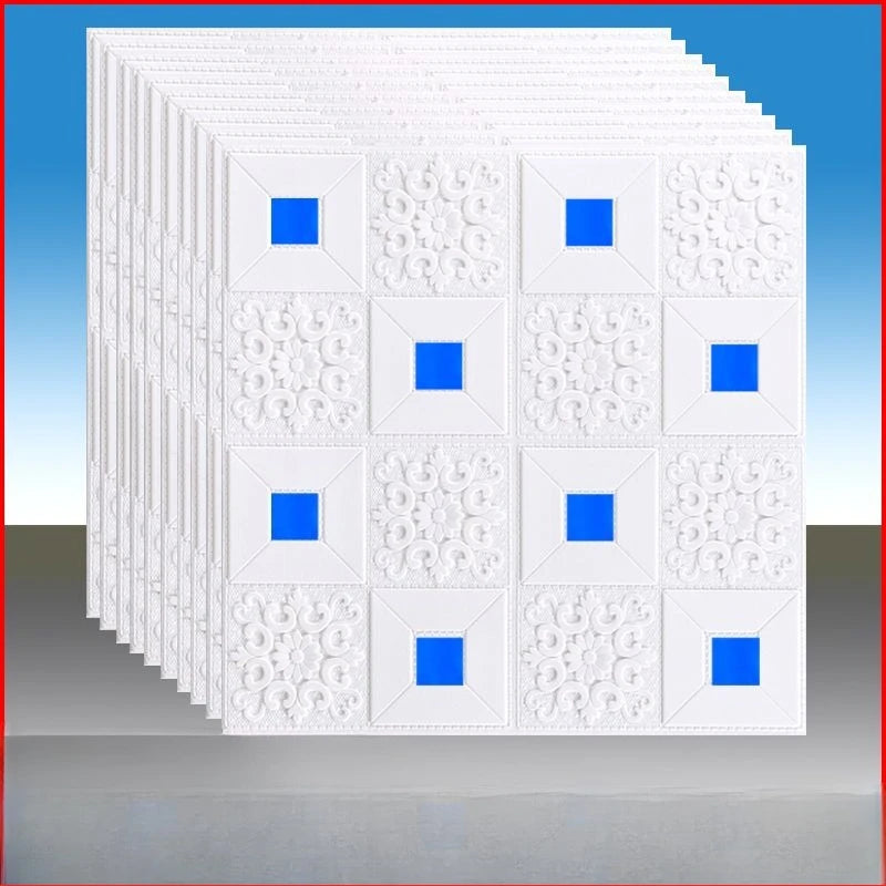 panneaux décoratifs blancs motif floral géométrique classique décoration murale autocollants 3d festive modernes