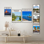 Cette image présente une série d'affiches promotionnelles de destinations touristiques allemandes, mettant en valeur leur beauté naturelle et leurs attraits emblématiques.