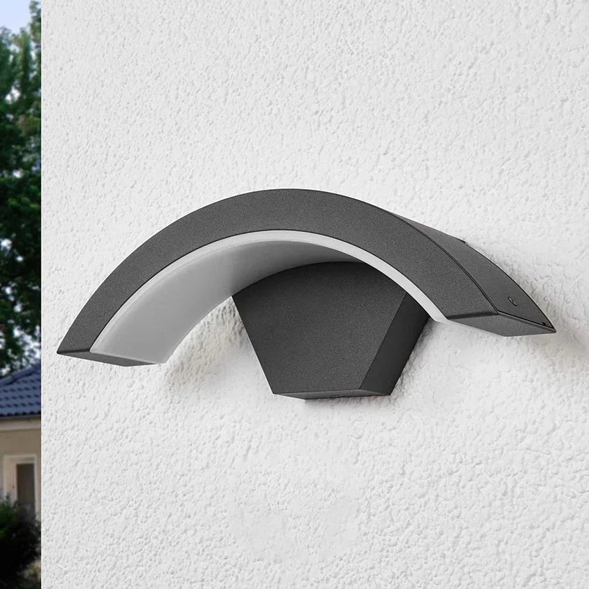 lampe murale moderne gris métallisé ip65 led 18w éclairage extérieur sensoriel aluminium abatjour acrylique