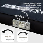 matelas gonflable double coussins gonflables pompe électrique noir vert beige cellules hexagonales camping randonnée