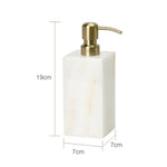ensemble accessoires salle bain marbre blanc onyx distributeur savon plateau pot brosse dents