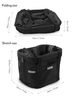 panier vélo pliable noir jaune vert tissu texturé réfléchissant utilitaire fixe guidon chien transport