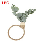 anneaux serviettes bois feuilles eucalyptus rustique naturel decoration table restaurant