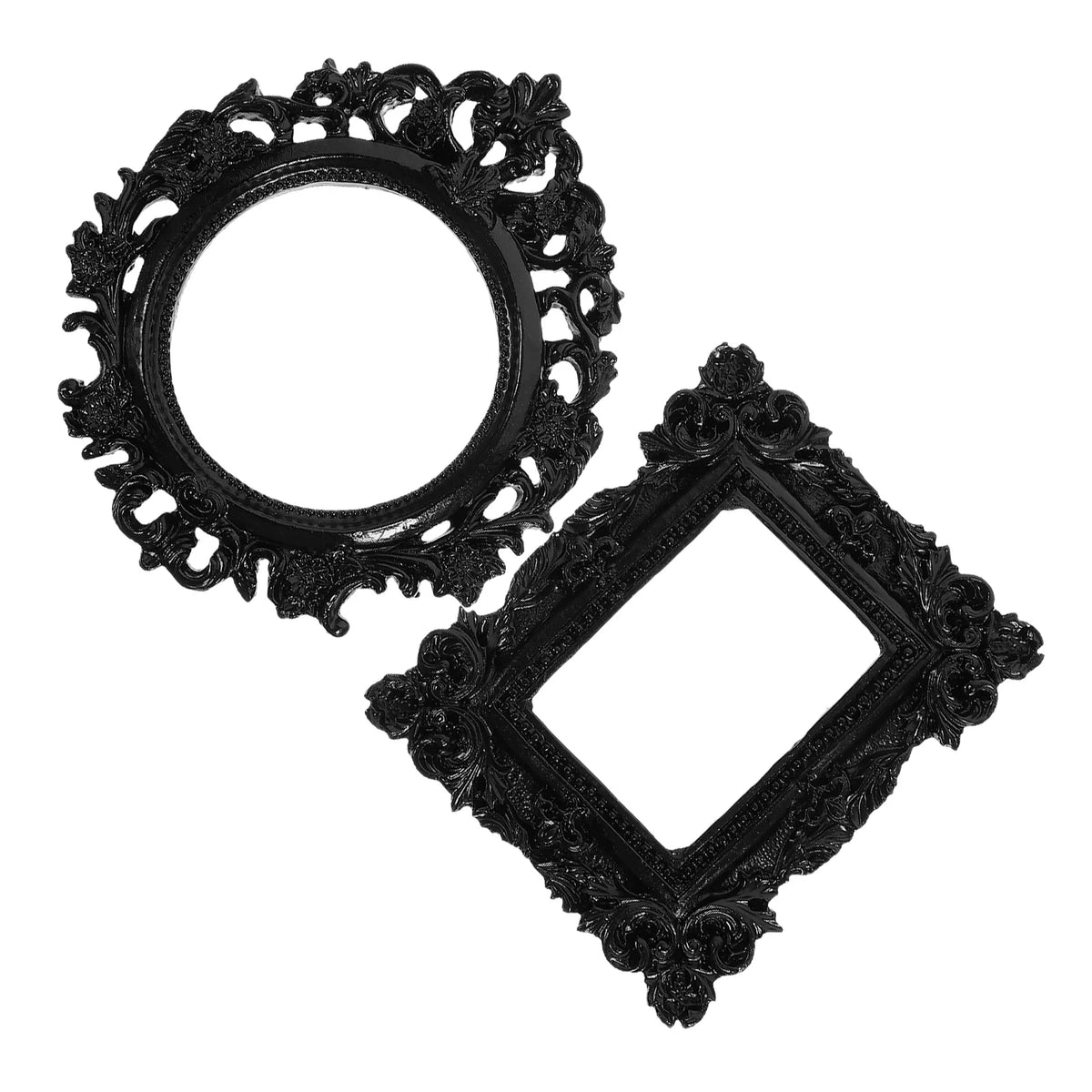 cadres photo noir ornementaux vintage baroques pack pièces rond carré floraux