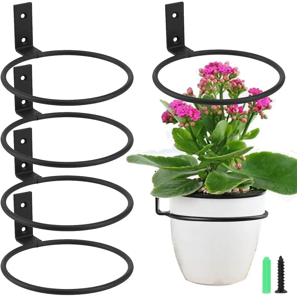support mural pots fleurs noir paniers suspendus 4in 5in 6in 8in moderne fixations vis