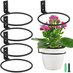 support mural pots fleurs noir paniers suspendus 4in 5in 6in 8in moderne fixations vis