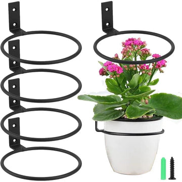 support mural pots fleurs noir paniers suspendus 4in 5in 6in 8in moderne fixations vis