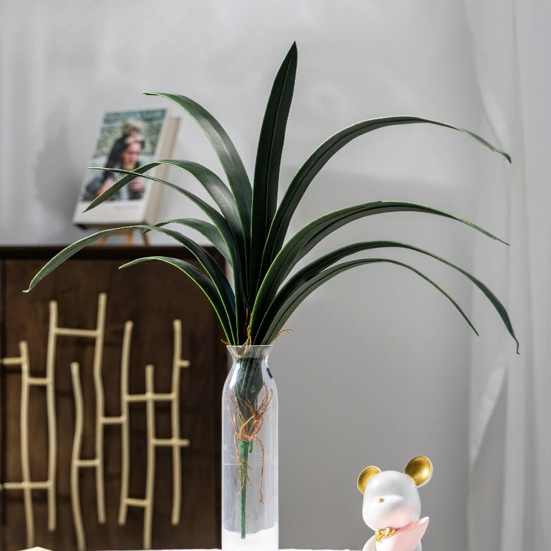 plantes artificielles feuilles orchidée papillon decoration intérieure moderne minimaliste vert foncé doré