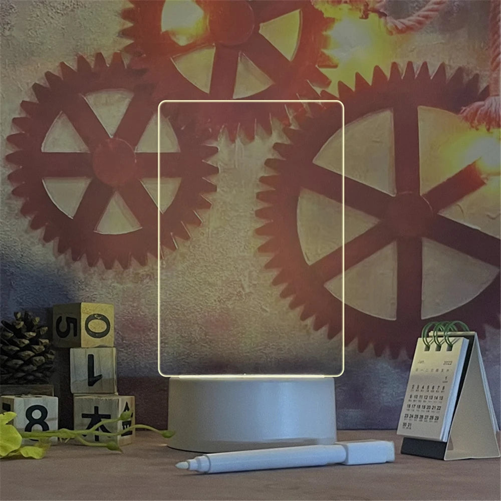 lampe led veilleuse transparente moderne usb base lumineuse stylo lumineux blanc rechargeable