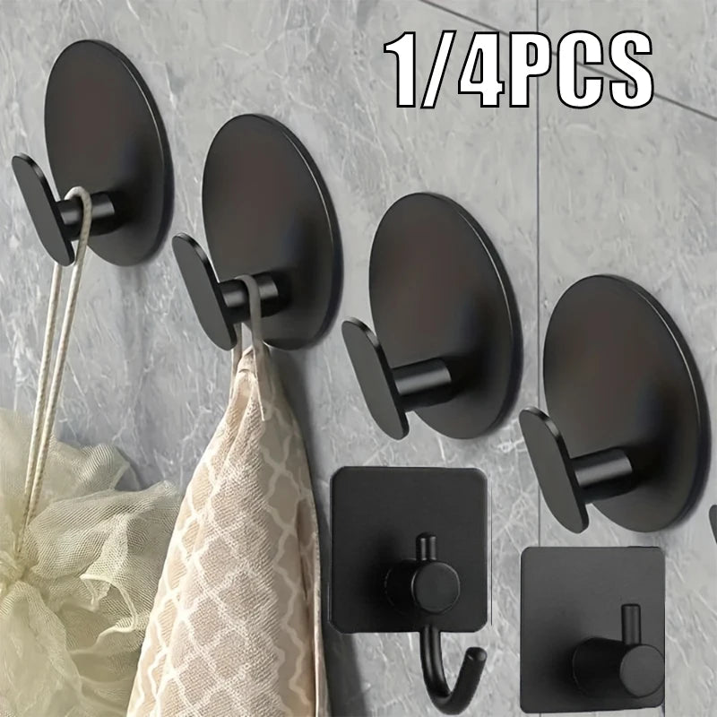 porte serviettes adhésif acier inoxydable noir moderne salle bain utilisation multiple protection adhésive fixe