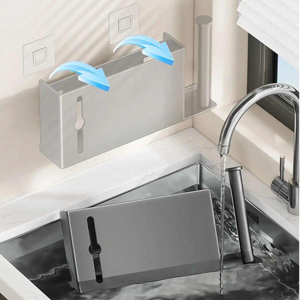 support mural adhésif gris moderne rangement papier toilette plastique sacs poubelles multifonction humidité résistance