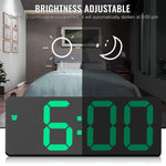 horloge murale numérique moderne LED noir blanc température date alarme télécommande