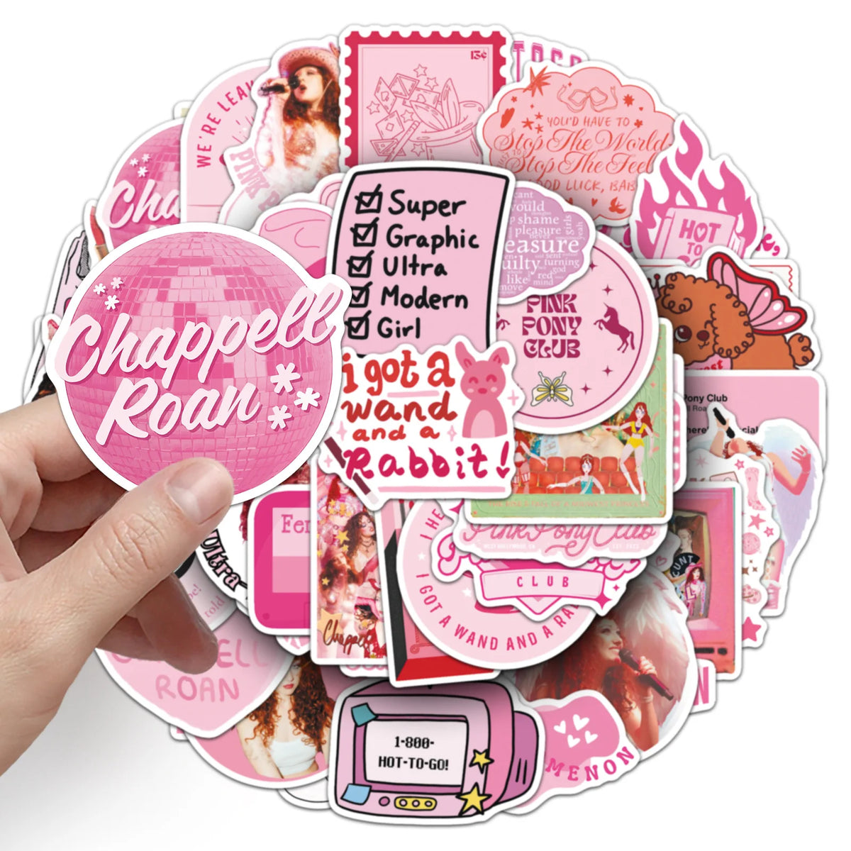 stickers adhésifs graphiques moderne rose blanc décoration téléphone portableiaux