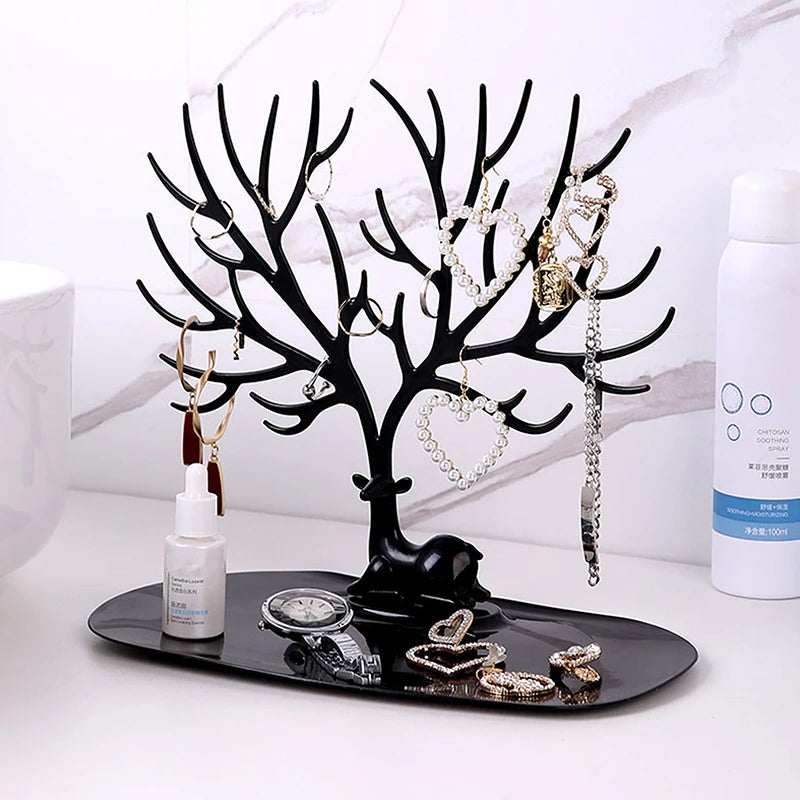 présentoir bijoux arbre branches stylisées souris moderne blanc noir minimalistemaximodelongtaille