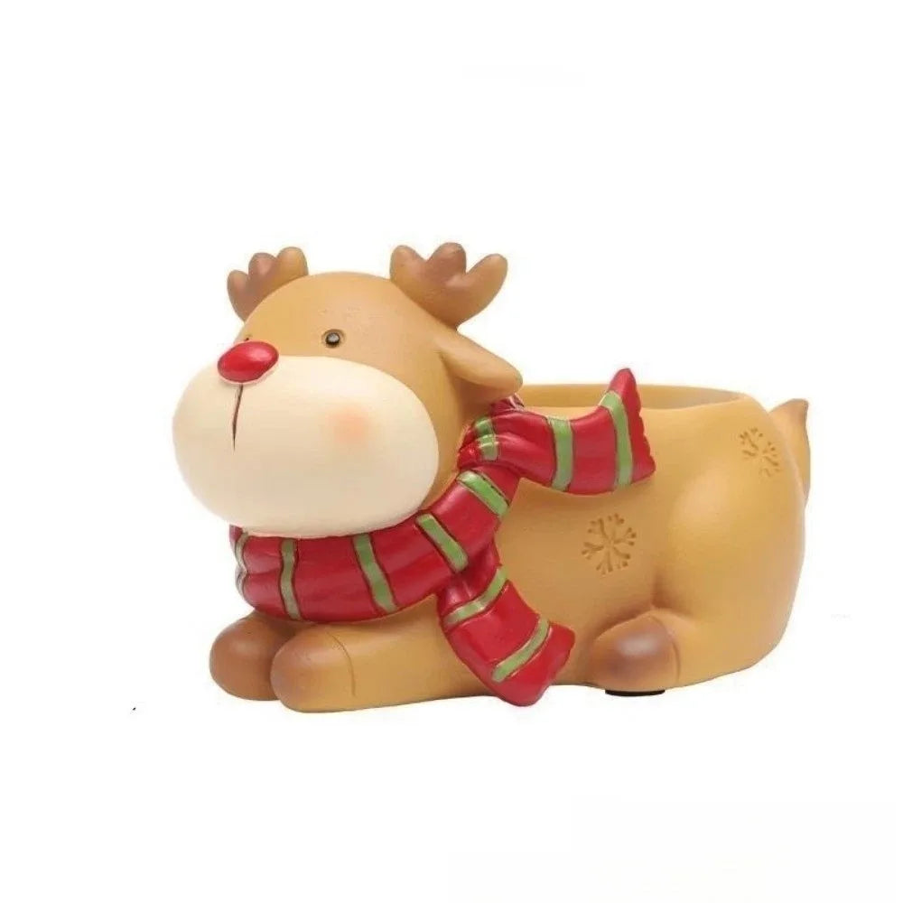 cache pot résine forme chien tortue lapin décoration table plantes animaux vert marron gris