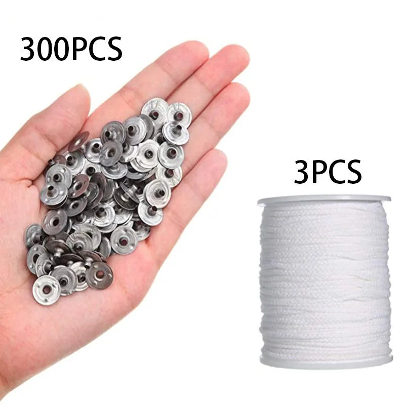 fil coton cire bâtonnets clips métalliques étiquettes bricolage artisanal blanc pratique utilitaire