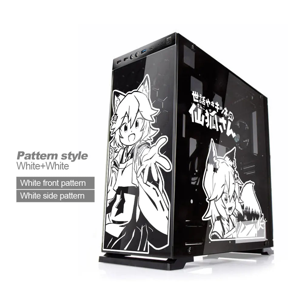 autocollants decoratifs anime blanc noir boitier pc films metallises opacite moderne stylise