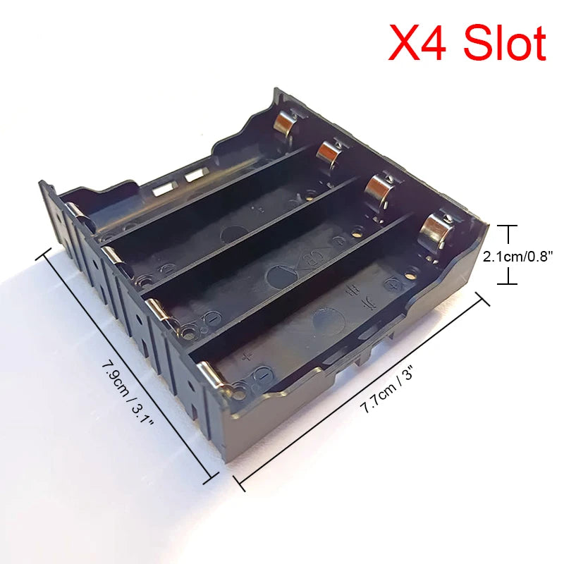 boîte stockage batterie 18650 slots noir mat pratique bricolage conteneur piles