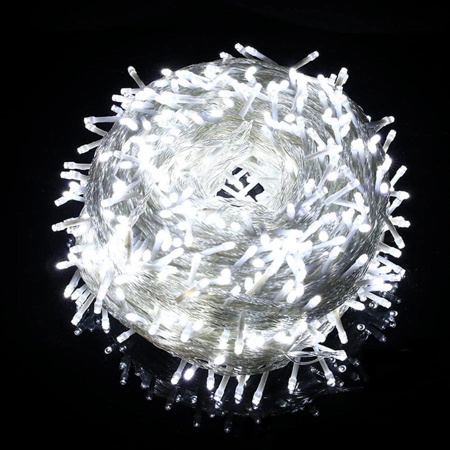 guirlande lumineuse blanc chaud 800 led 220v ip44 moderne clips télécommande