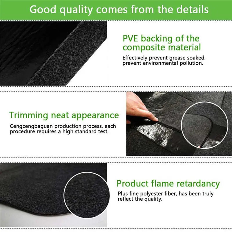 tapis barbecue noir résistance chaleur antiadhésif facile nettoyage anti poussière imperméable corrosion moderne