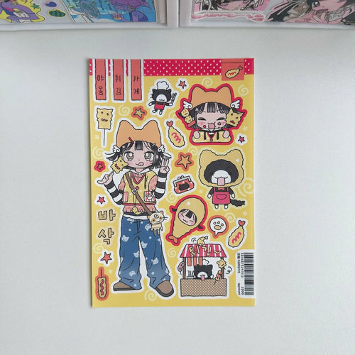autocollants personnages dessin animé kawaii mignons fille décorations papier adhésives motifs colorés