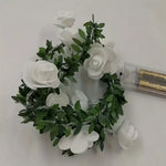 guirlande lumineuse fleur rose blanc vert 10 led decoration mariage saint valentin