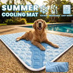 tapis refroidissement animal polyester bleu clair quilté moderne antidérapant taille xl washable