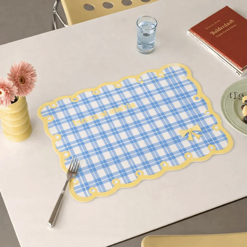tapis table carreaux vichy vert clair bleu clair rose moderne adhésif decoratif blanc absorbant'eau