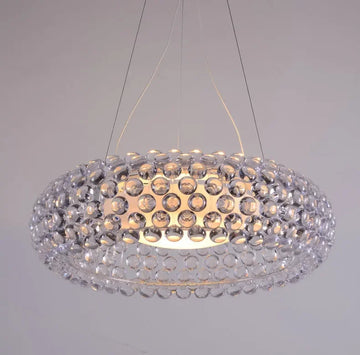 suspension lumineuse moderne acrylique opaques blanc pendentif autoinstallation 35cm 50cm 65cm amber transparent