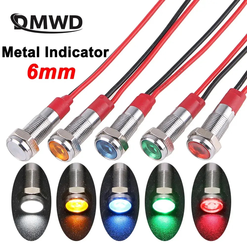 voyants led étanches métal argent rouge 110v 220v vis moderne industrielle