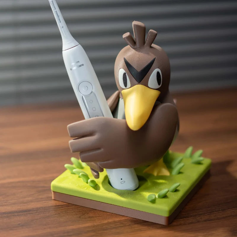 support brosse dents électrique pokémon farfetch'd cartoon enfantin marron beige jaune vert ornement salle