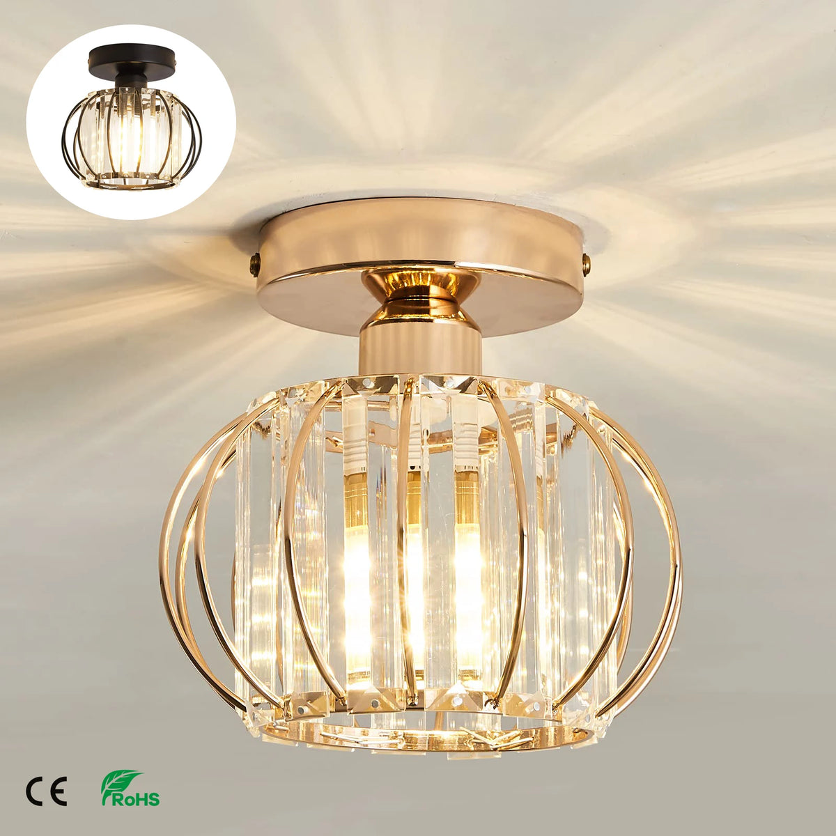 Lampe moderne or noir transparent acrylique éclairage chambre entrée étude