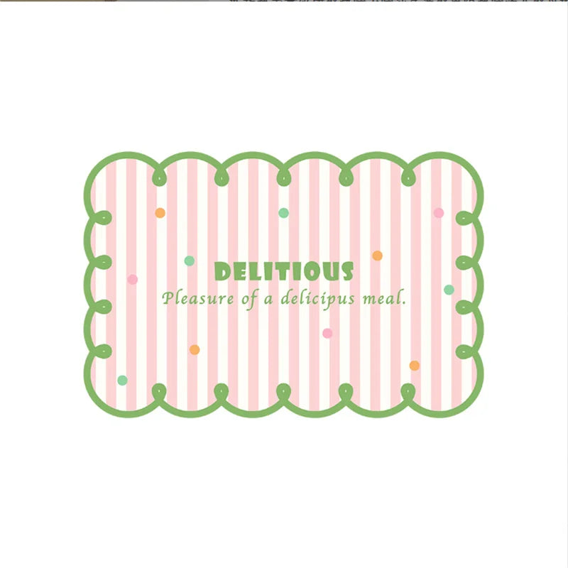 tapis moderne placemats rayures horizontales bleu clair rose vert respectueux environnement