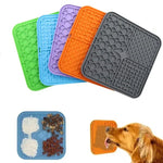 tapis jeu chien orange bleu vert gris texture nid d'abeille moderne distractive grains maïs