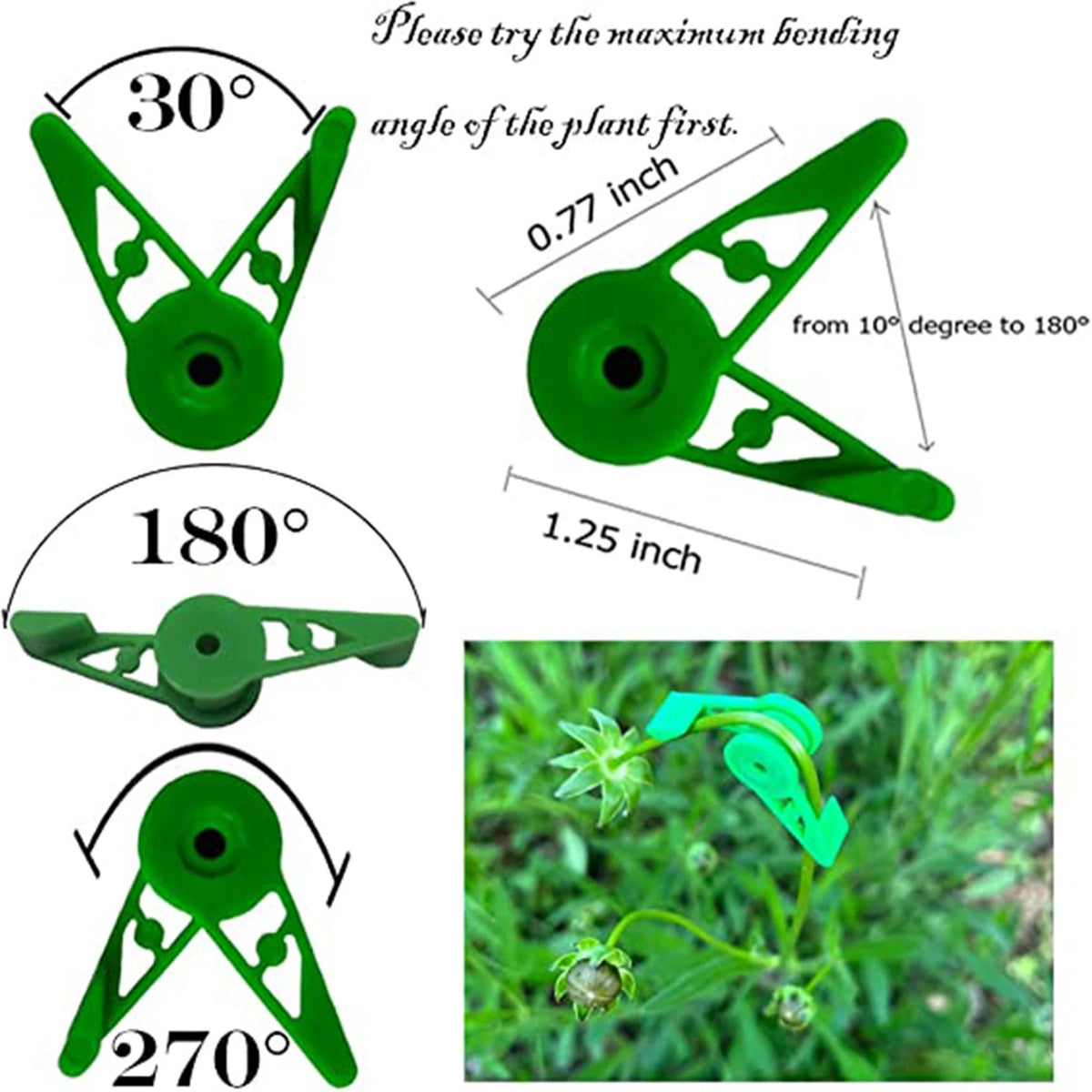 pinces plantes réglables 270 degrés plastique vert modernes pratique jardins culture