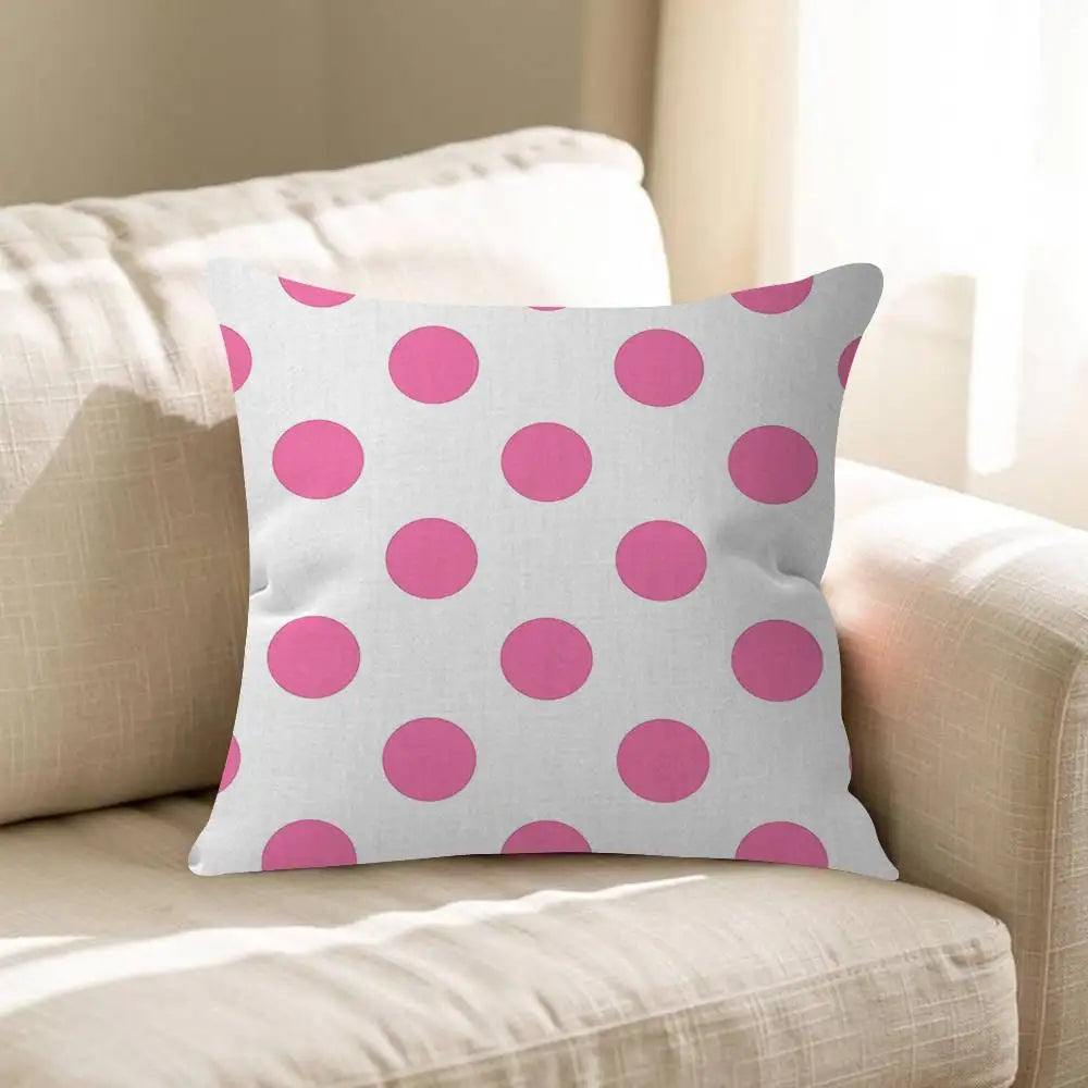 housse coussin carré motif pois animal compagnie moderne polyester coton noir blanc chambre lit