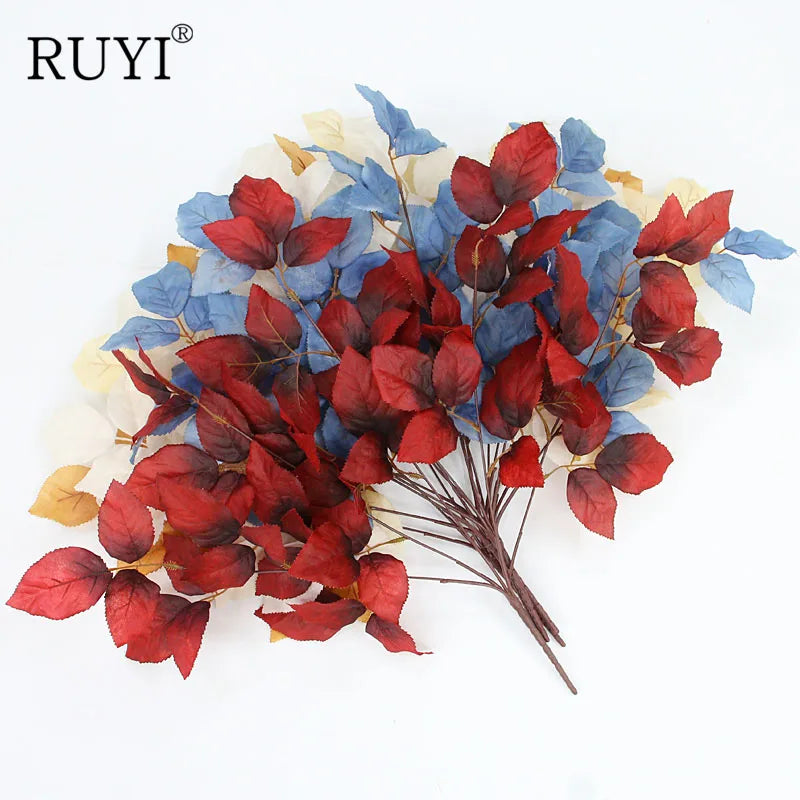 bouquet roses artificielles feuilles modernes décoration intérieure extérieur anniversaire mariage valentin chrismas minimaliste