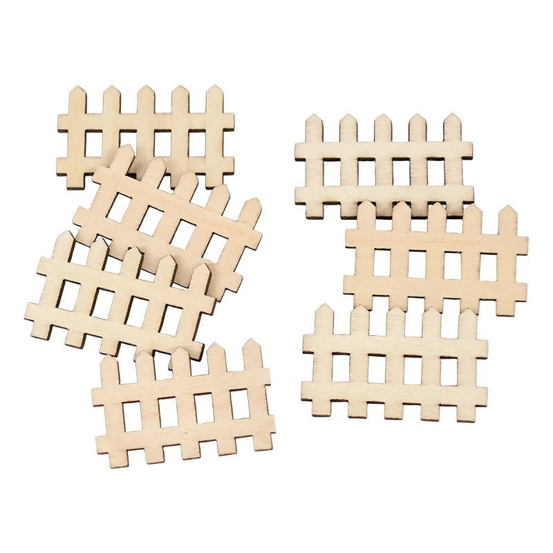 grille clôture miniature bois fée lattes horizontales deco artisanal garden party diy craft naturel